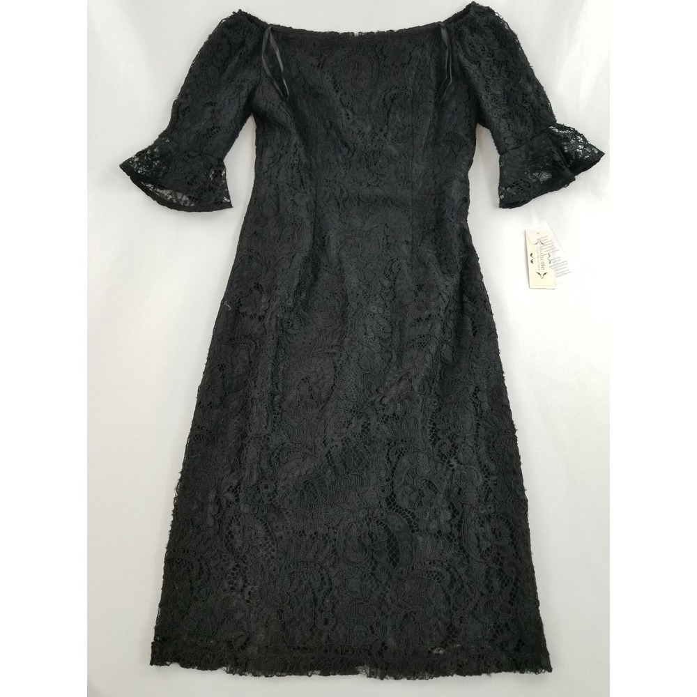Nanette Lepore Black Spring Bloom Lace Dress NM8S10847 Size 4